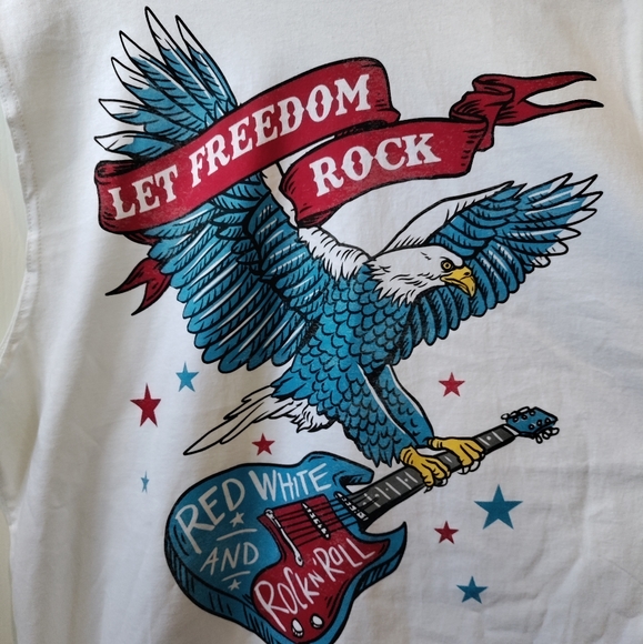 NWT Celebrate Patriotic men's white wide open a tank size XL - Picture 2 of 5